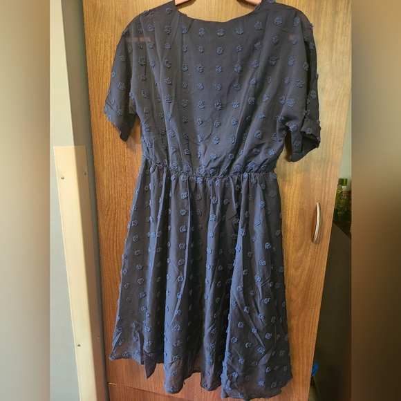 Women Summer Dress V-Neck Dot Short Sleeve - Picture 3 of 6